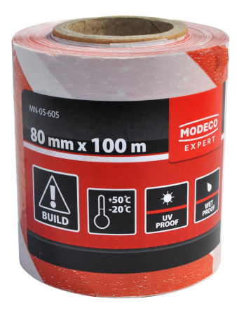 Лента д/ограждений красно-белая L-OGR RW