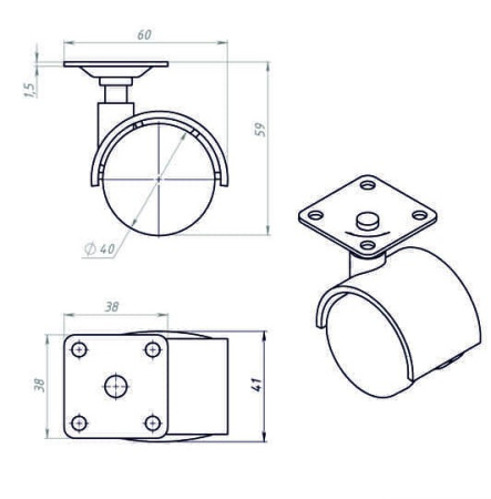 Опора колесная с площадкой M OKP