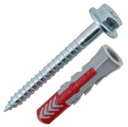 Универсальный дюбель DSKB c саморезом шест.гол/борт DUOPOWER SK SHB