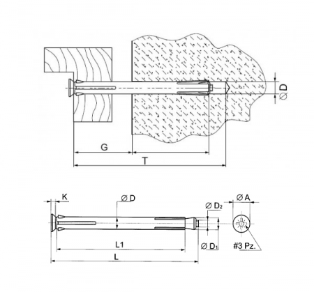 Анкер рамный металлический MF