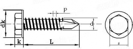 Саморез кровельный по дереву (цинк) KPcZP