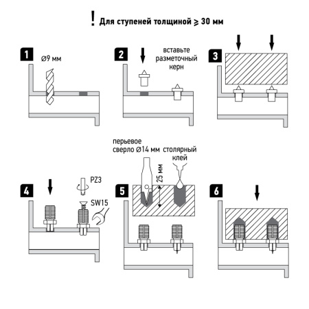 Крепеж д/лестниц  к металлу ЕВРО PLM
